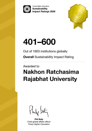 ม.ราชภัฏโคราช ได้รับการจัดอันดับอยู่ในกลุ่ม 401–600 ของโลก (1603) จาก (THE) Impact Rankings 2026